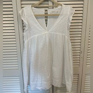 White eyelet romper